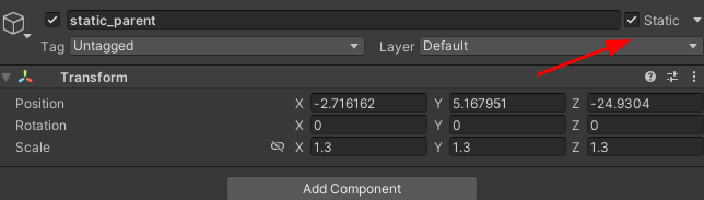 Установка флага Static